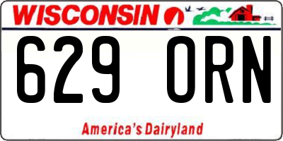 WI license plate 629ORN