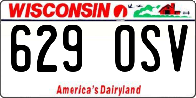WI license plate 629OSV