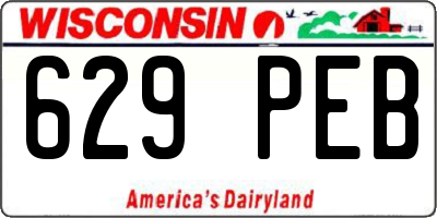 WI license plate 629PEB