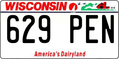 WI license plate 629PEN