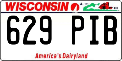 WI license plate 629PIB