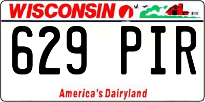 WI license plate 629PIR
