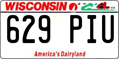 WI license plate 629PIU