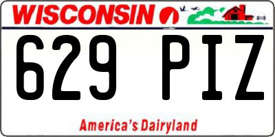 WI license plate 629PIZ