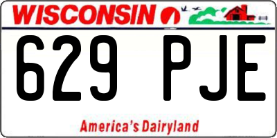 WI license plate 629PJE