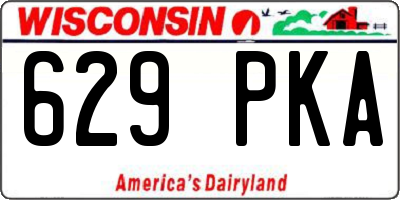 WI license plate 629PKA