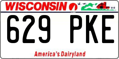 WI license plate 629PKE
