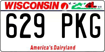 WI license plate 629PKG