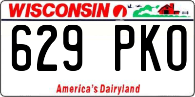 WI license plate 629PKO