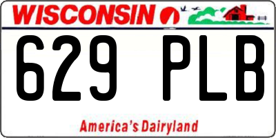 WI license plate 629PLB