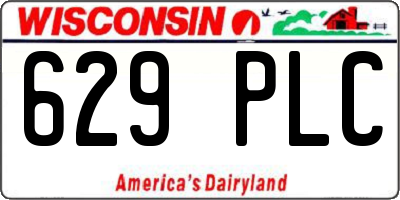 WI license plate 629PLC
