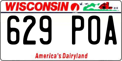 WI license plate 629POA