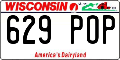 WI license plate 629POP