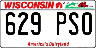 WI license plate 629PSO