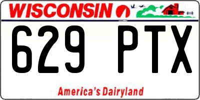 WI license plate 629PTX