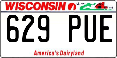 WI license plate 629PUE