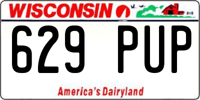 WI license plate 629PUP