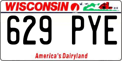 WI license plate 629PYE