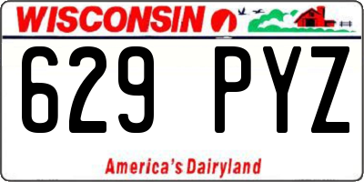 WI license plate 629PYZ