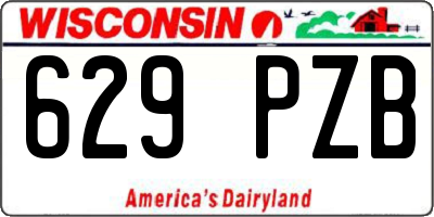 WI license plate 629PZB