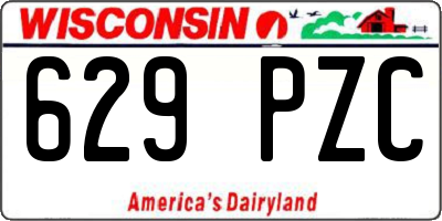 WI license plate 629PZC