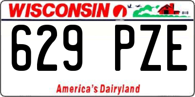 WI license plate 629PZE