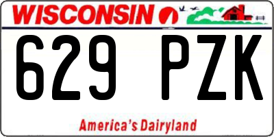 WI license plate 629PZK