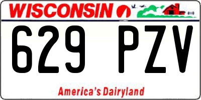 WI license plate 629PZV