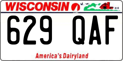WI license plate 629QAF