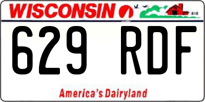 WI license plate 629RDF