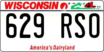 WI license plate 629RSO