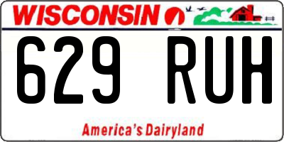 WI license plate 629RUH