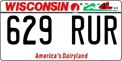 WI license plate 629RUR