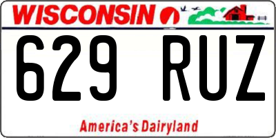 WI license plate 629RUZ