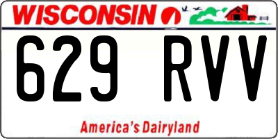 WI license plate 629RVV