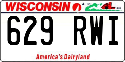 WI license plate 629RWI