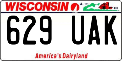 WI license plate 629UAK