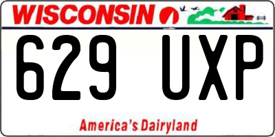WI license plate 629UXP