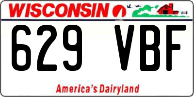 WI license plate 629VBF