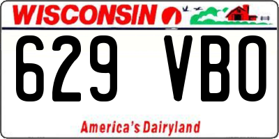 WI license plate 629VBO