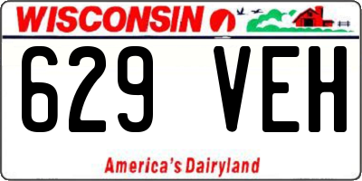 WI license plate 629VEH