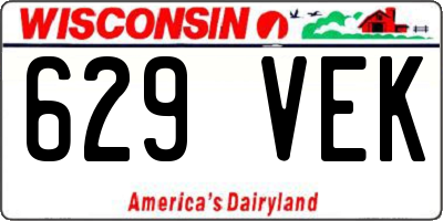 WI license plate 629VEK