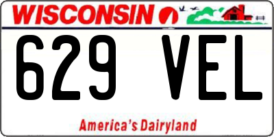 WI license plate 629VEL