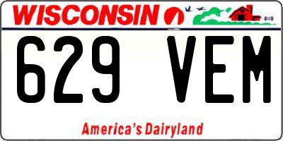 WI license plate 629VEM