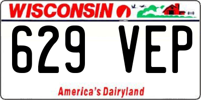 WI license plate 629VEP