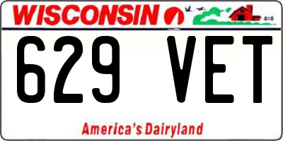 WI license plate 629VET