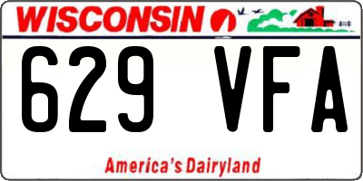 WI license plate 629VFA