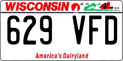 WI license plate 629VFD