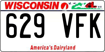 WI license plate 629VFK