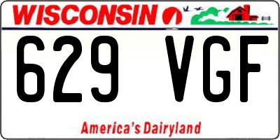 WI license plate 629VGF